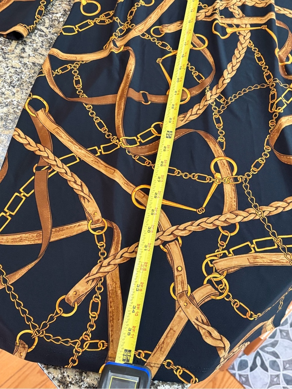 LBISSE | Black & Gold Equestrian Long-Sleeve Dress - Picture 6 of 8